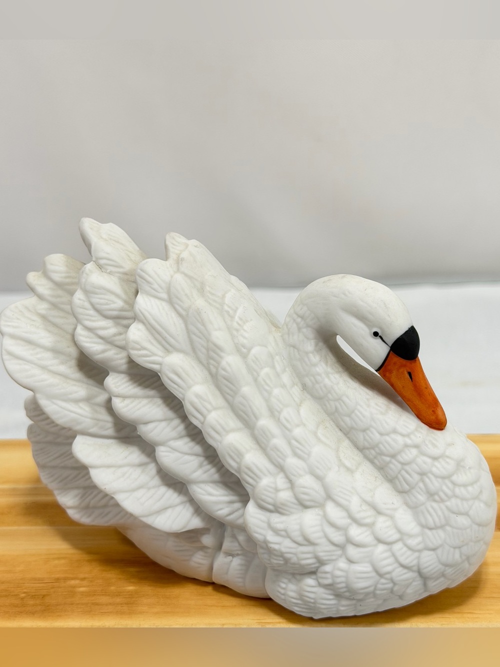Vintage Royal Heritage Regal Swan Bird Hand Painted Bisque Porcelain Figurine